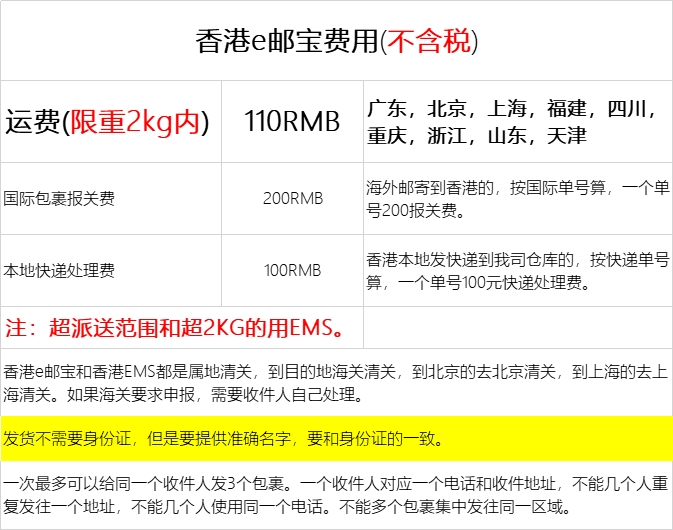 香港直郵內地價格 香港直郵內地價格